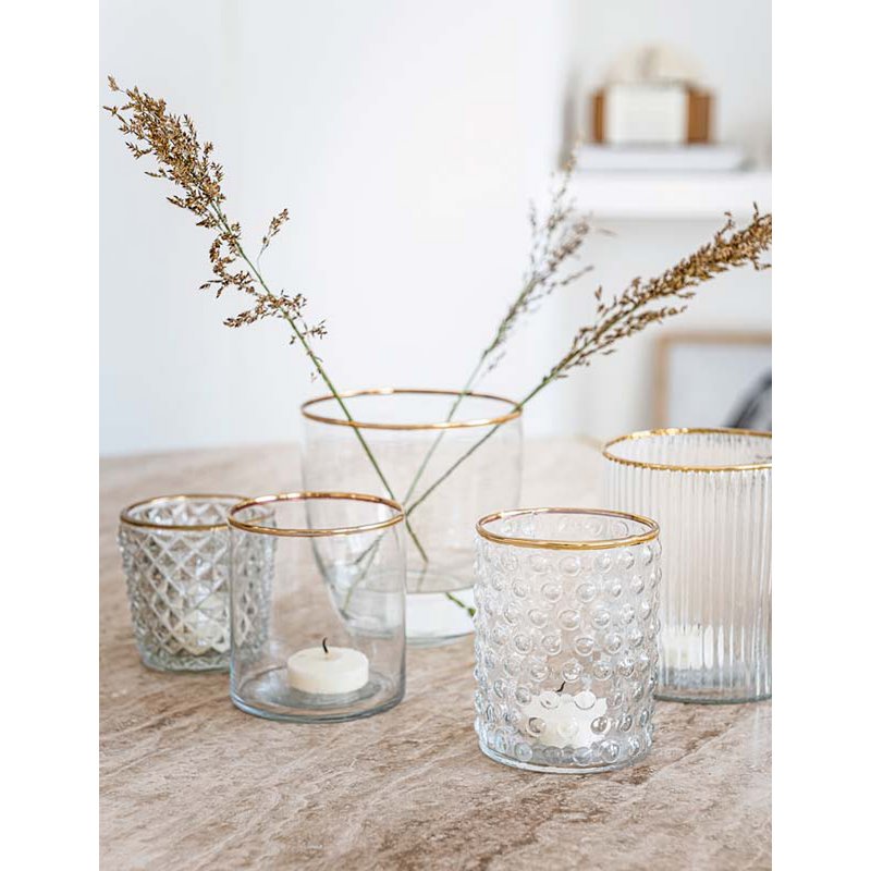 Vase with Metal Lid Gold 20x13cm