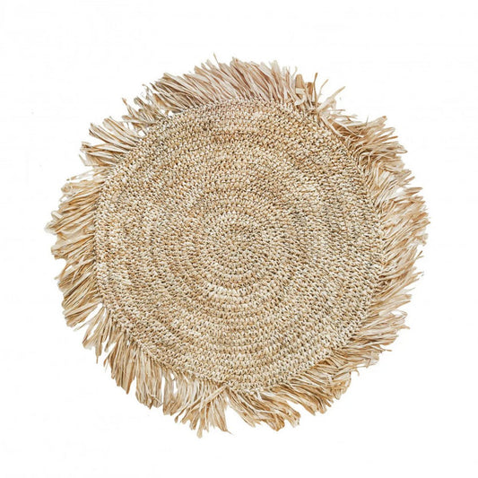 De Fringe Raffia Placemat Round - Naturel