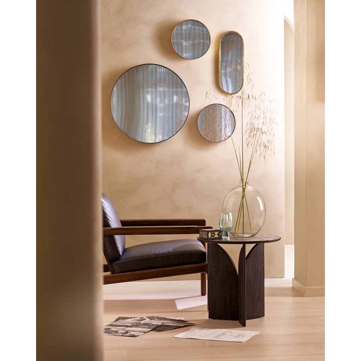Mirror Round Deep Gold 60cm