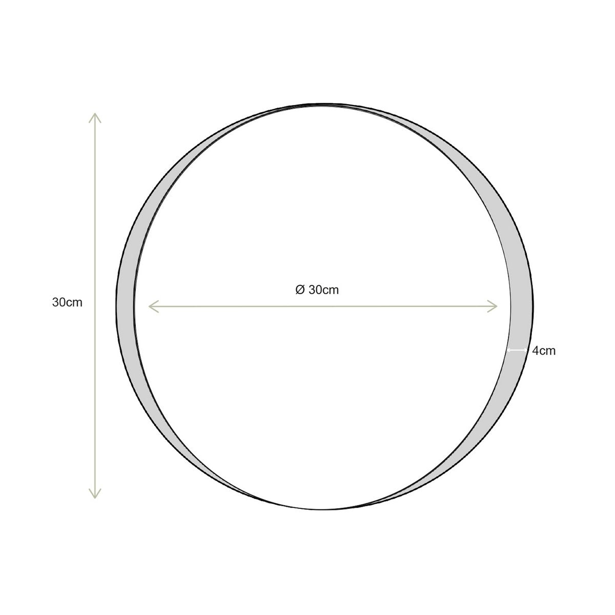 Mirror Round Deep Gold 30cm