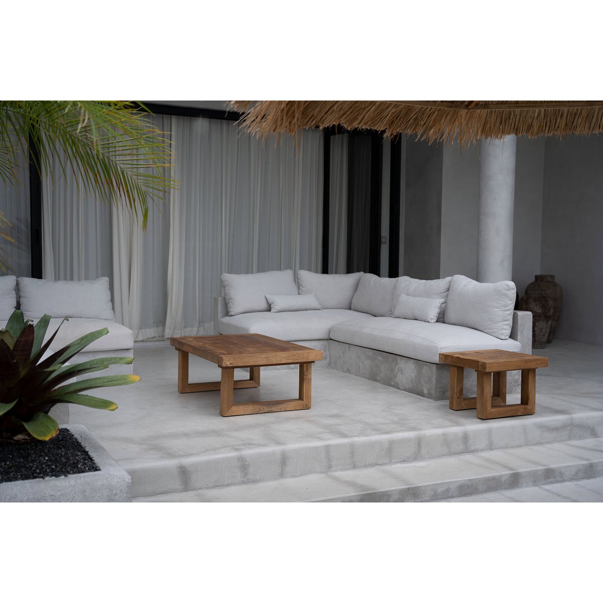 De teruggewonnen teakhouten salontafel - naturel