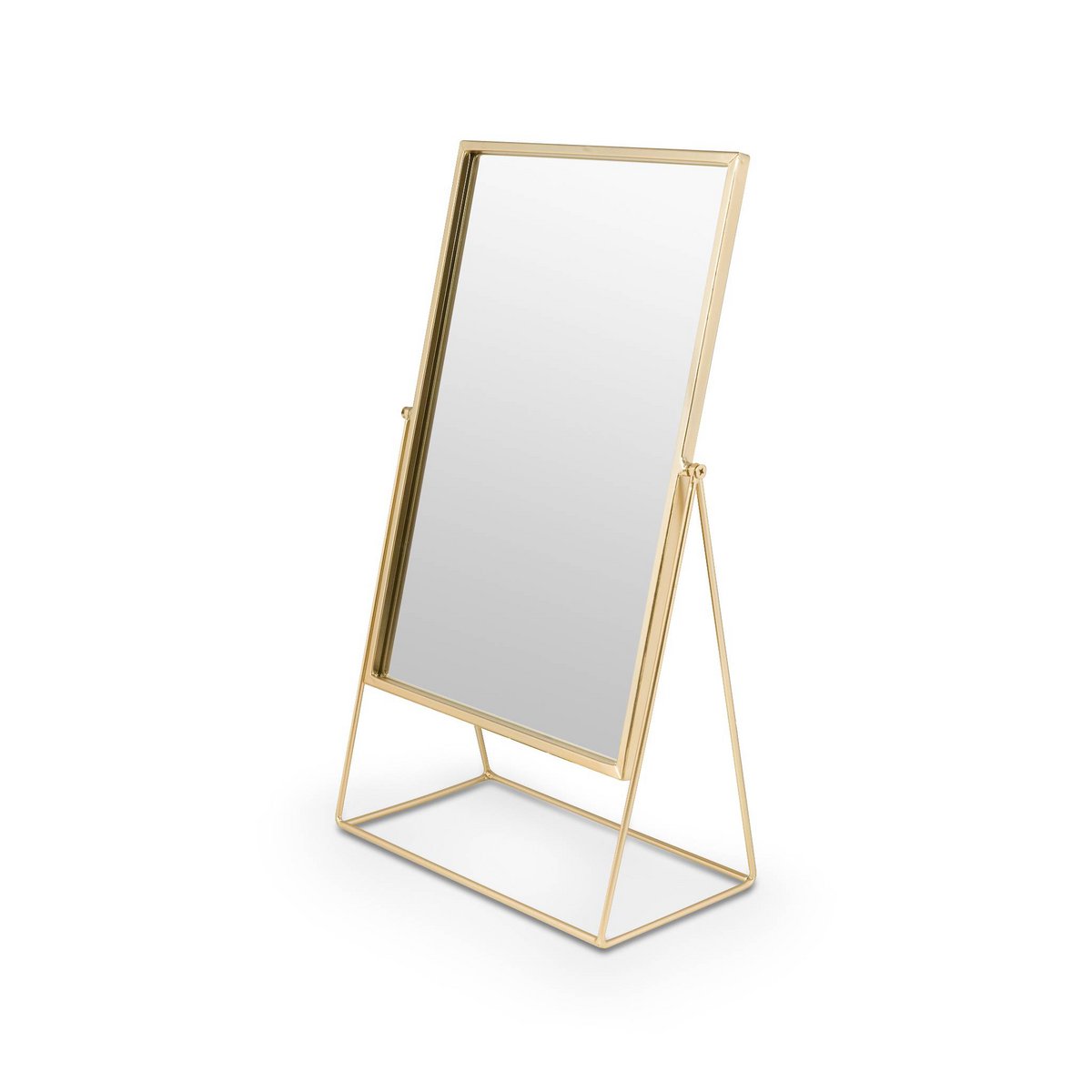 Mirror Rectangular on Stand Gold 26.5x42.7x14cm